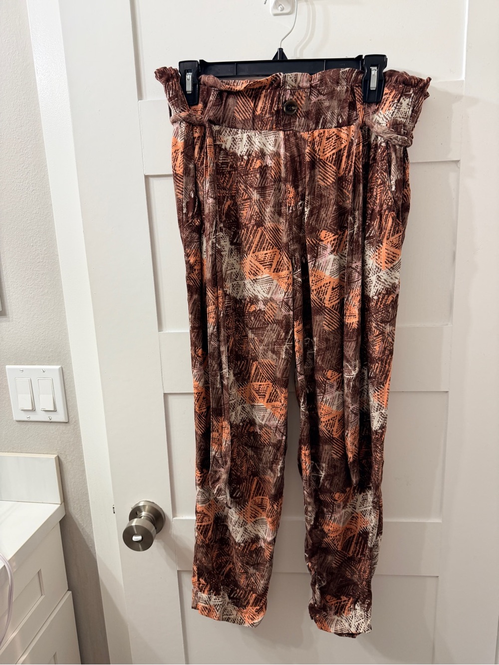 American Rewash Paperbag Waist Printed Wide-Leg Pants Multi